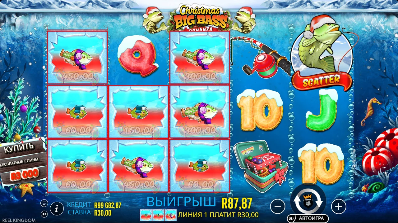 Christmas Big Bass Bonanza - скриншот игрового процесса 2